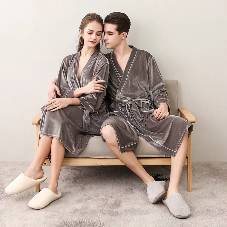 velvet suede robe set