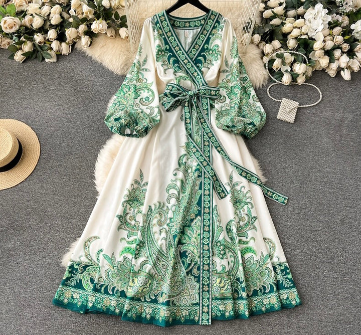 Spanish spring dress with belt 