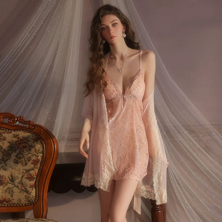 Suede velvet lace set 