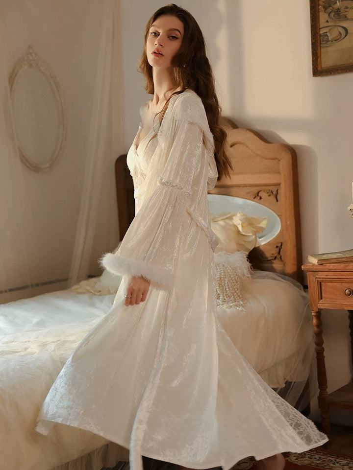 Velvet lace bridal set 