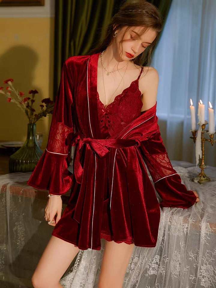 Suede velvet set 