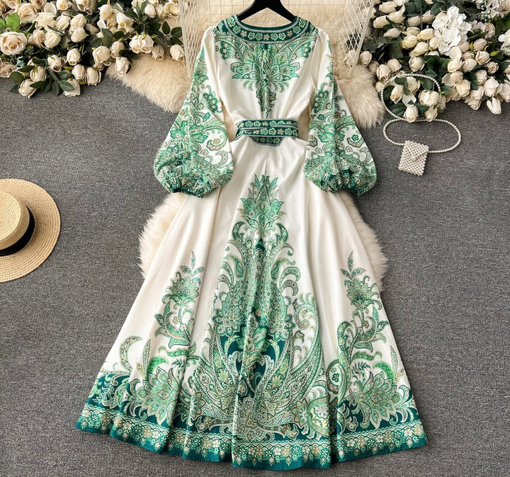 Spanish spring dress with belt 