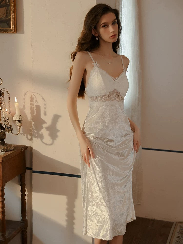Velvet lace bridal set 