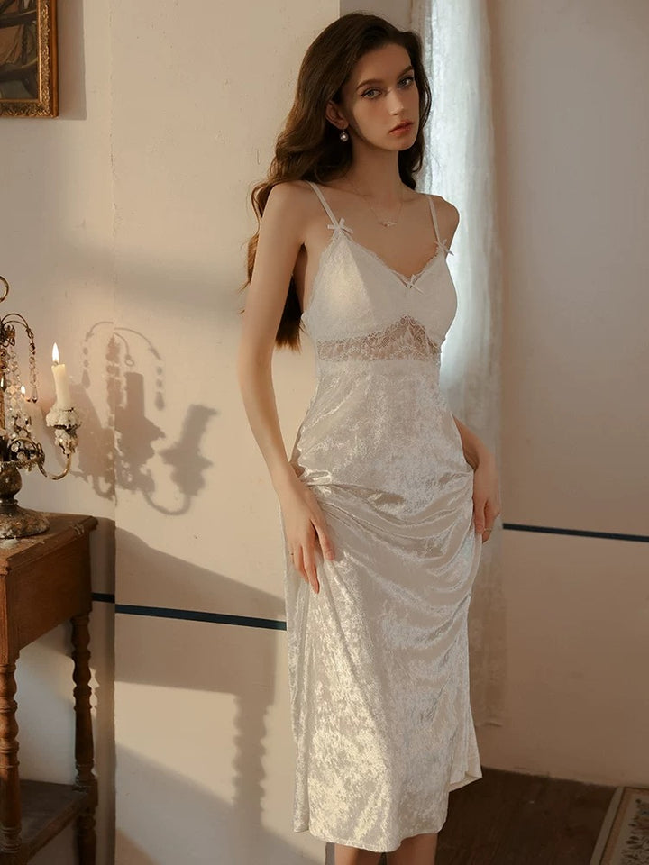 Velvet lace bridal set 