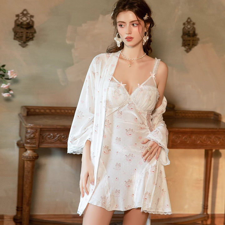 طقم مخملي شمواه دانتيل